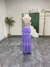 Lavender 90s Party Dress,Sexy Slit Vintage Prom Dress
