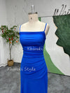 Square Neckline Vintage Blue Prom Dress