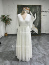 Long Sleeve Boho Wedding Dress,Plus Size Lace Wedding Dress