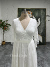 Long Sleeve Boho Wedding Dress,Plus Size Lace Wedding Dress