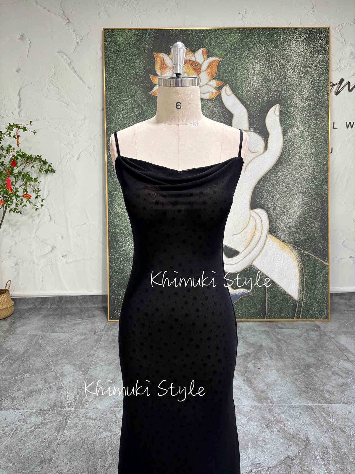 Square Neckline Vintage Prom Dress, Black Mesh 90s Party Dress KhimukiStyle Square Neckline Vintage Prom Dress, Black Mesh 90s Party Dress KhimukiStyle