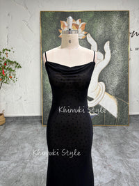 Square Neckline Vintage Prom Dress, Black Mesh 90s Party Dress