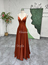 Sexy Slit V-neckline Party Dress,Blue Prom Dress,Green Prom Dress,Burgundy Prom Dress,Caramel Prom Dress