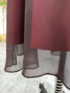 Sexy Slit Square Neckline Brown and Red Vintage Party Dress,90s Prom Dress