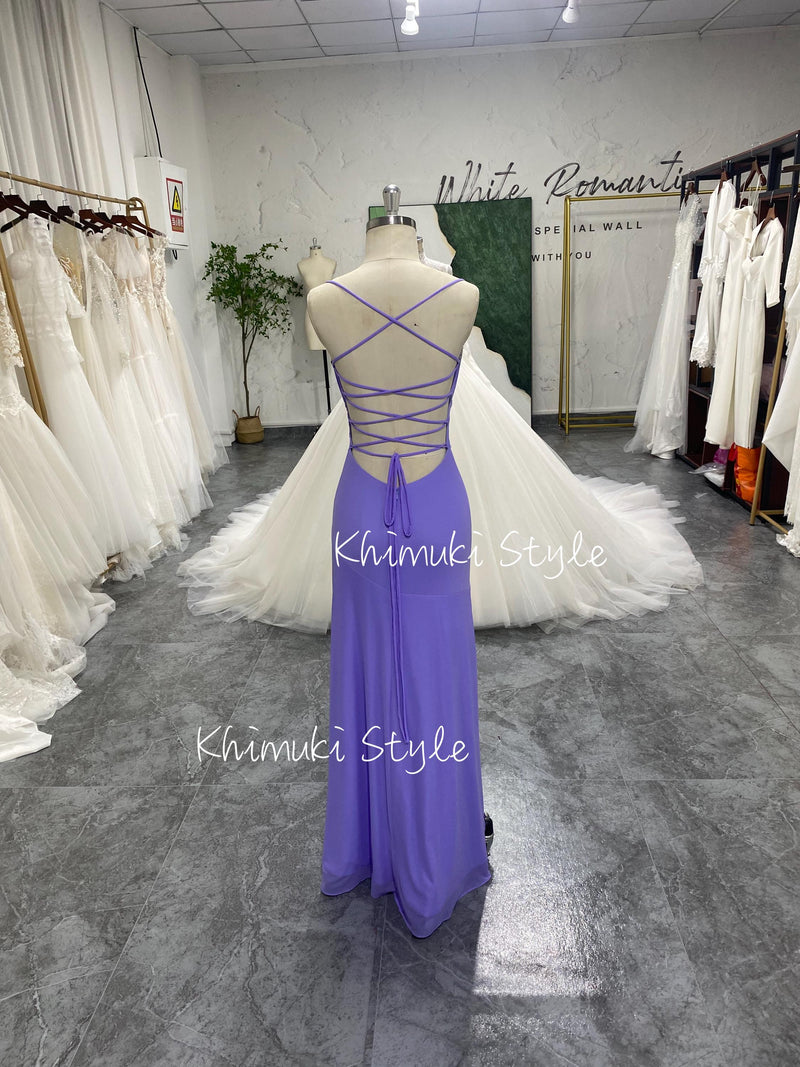 Sheath Lavender Vintage Prom Dress