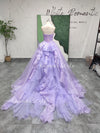 Strapless Sparkle Colorful Wedding Dress,Ball Gown Lilac Wedding Dress