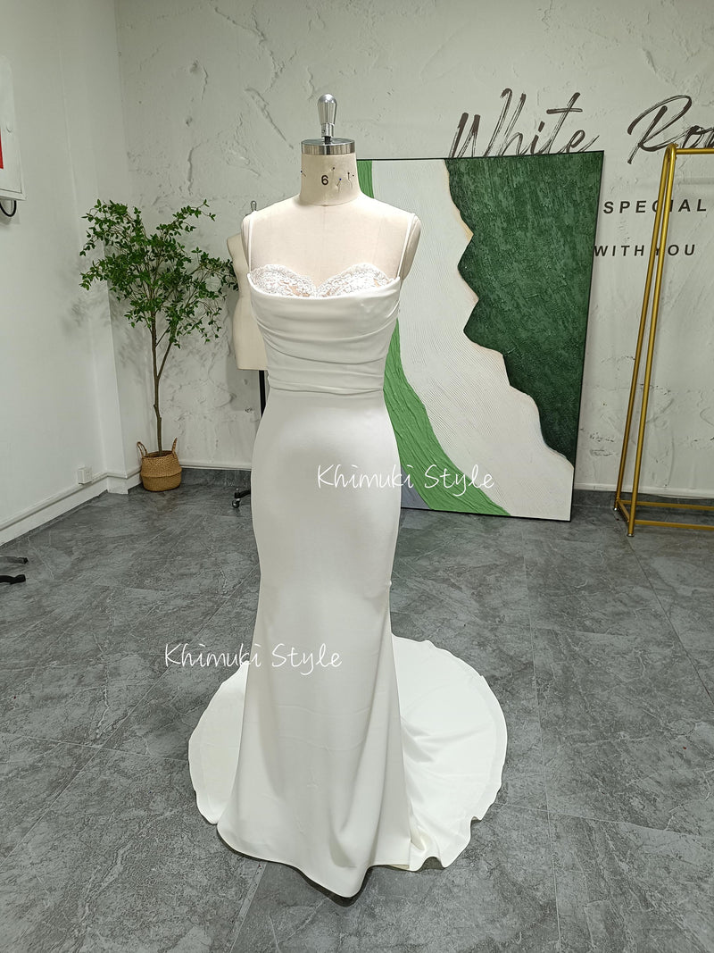 Fit and Flare Informal Wedding Dress,Simple Summer Wedding Dress