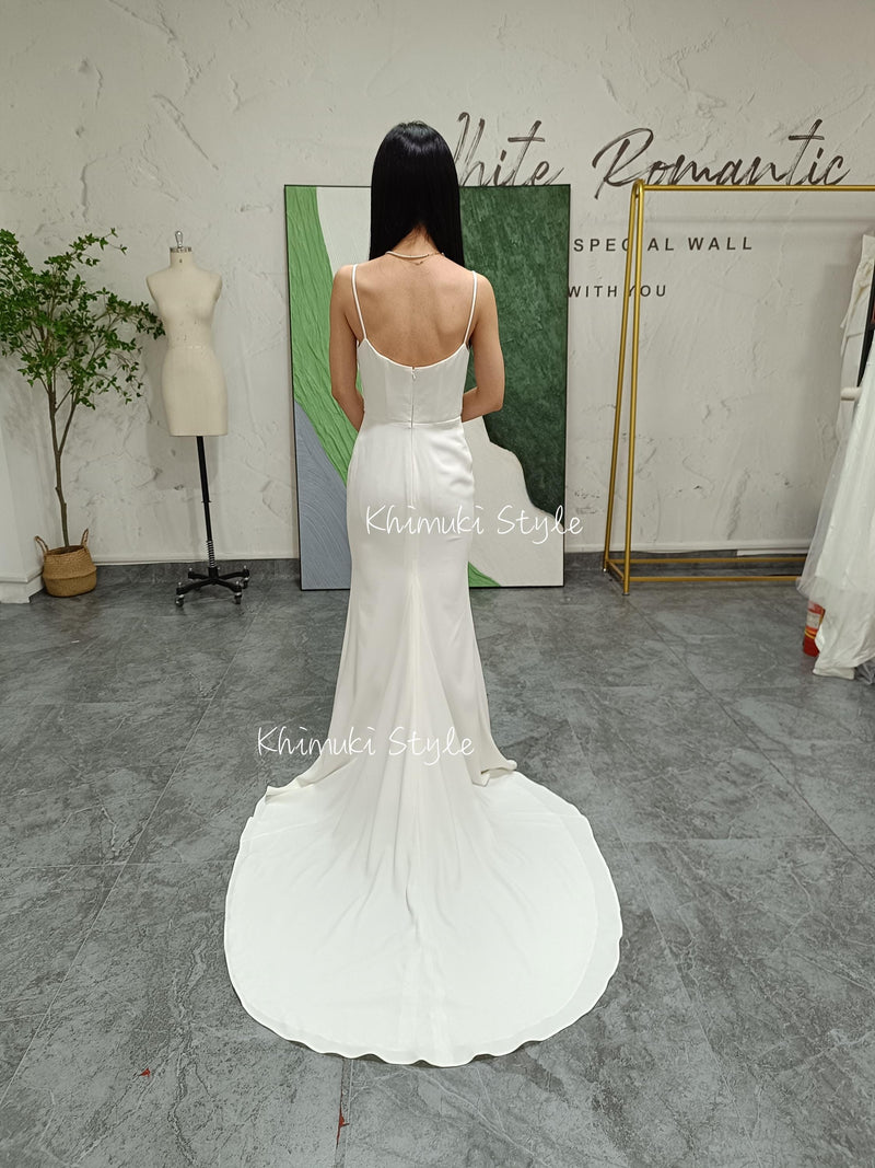 Fit and Flare Informal Wedding Dress,Simple Summer Wedding Dress