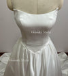 Ball Gown Ivory Satin Wedding Dress,V Waistline Wedding Dress