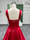 Ball Gown Red Party Dress,Red Square Neckline Prom Dress
