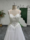Spaghetti Straps Summer Wedding Dress,Sexy Sheer Lace Wedding Dress