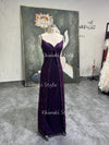 Vintage Deep Purple Prom Dress,90s Lace Party Dress