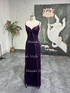 Vintage Deep Purple Prom Dress,90s Lace Party Dress