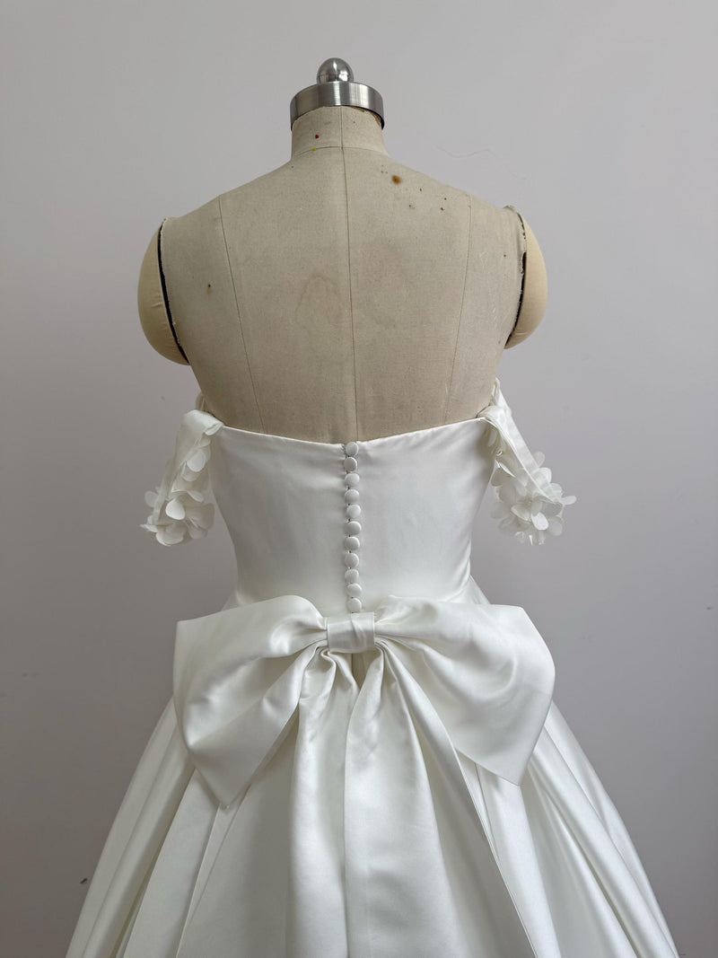 Ball Gown Off Shoulder Floral Sleeve Wedding Dress