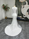 Sheath Long Sleeve Wedding Dress,Modest Wedding Dress