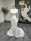 Sheath Long Sleeve Wedding Dress,Modest Wedding Dress