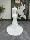 Sheath Long Sleeve Wedding Dress,Modest Wedding Dress