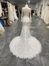 Mermaid Long Sleeve Lace Wedding Dress,Sheer Lace Wedding Dress
