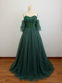 Ball Gown 90S Green Prom Dress,Vintage Green Prom Dress