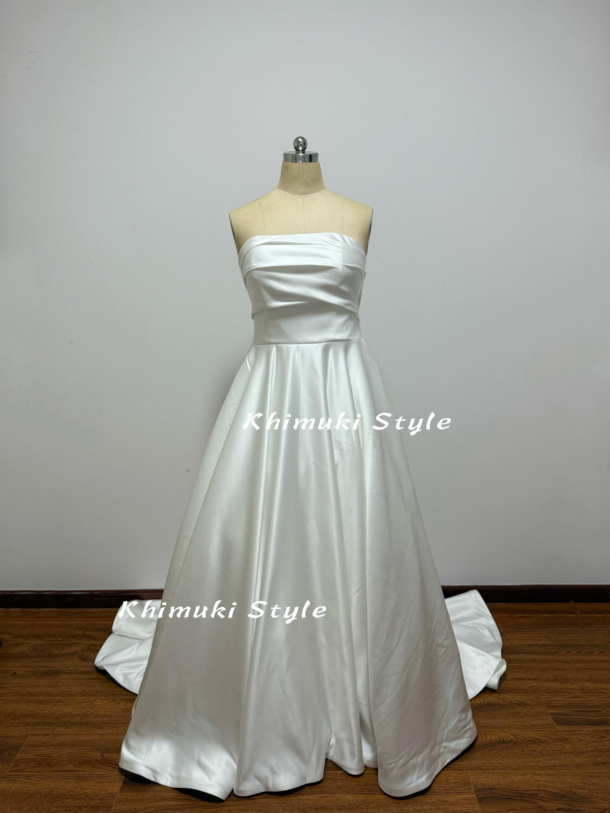 Strapless Ivory Soft Satin Wedding Dress