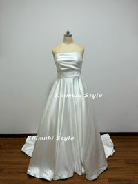 Strapless Ivory Soft Satin Wedding Dress