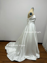 Strapless Ivory Soft Satin Wedding Dress