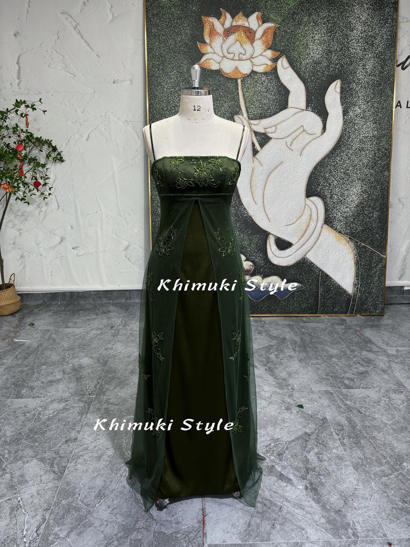 90S Green Prom Dress,Vintage Green Party Dress