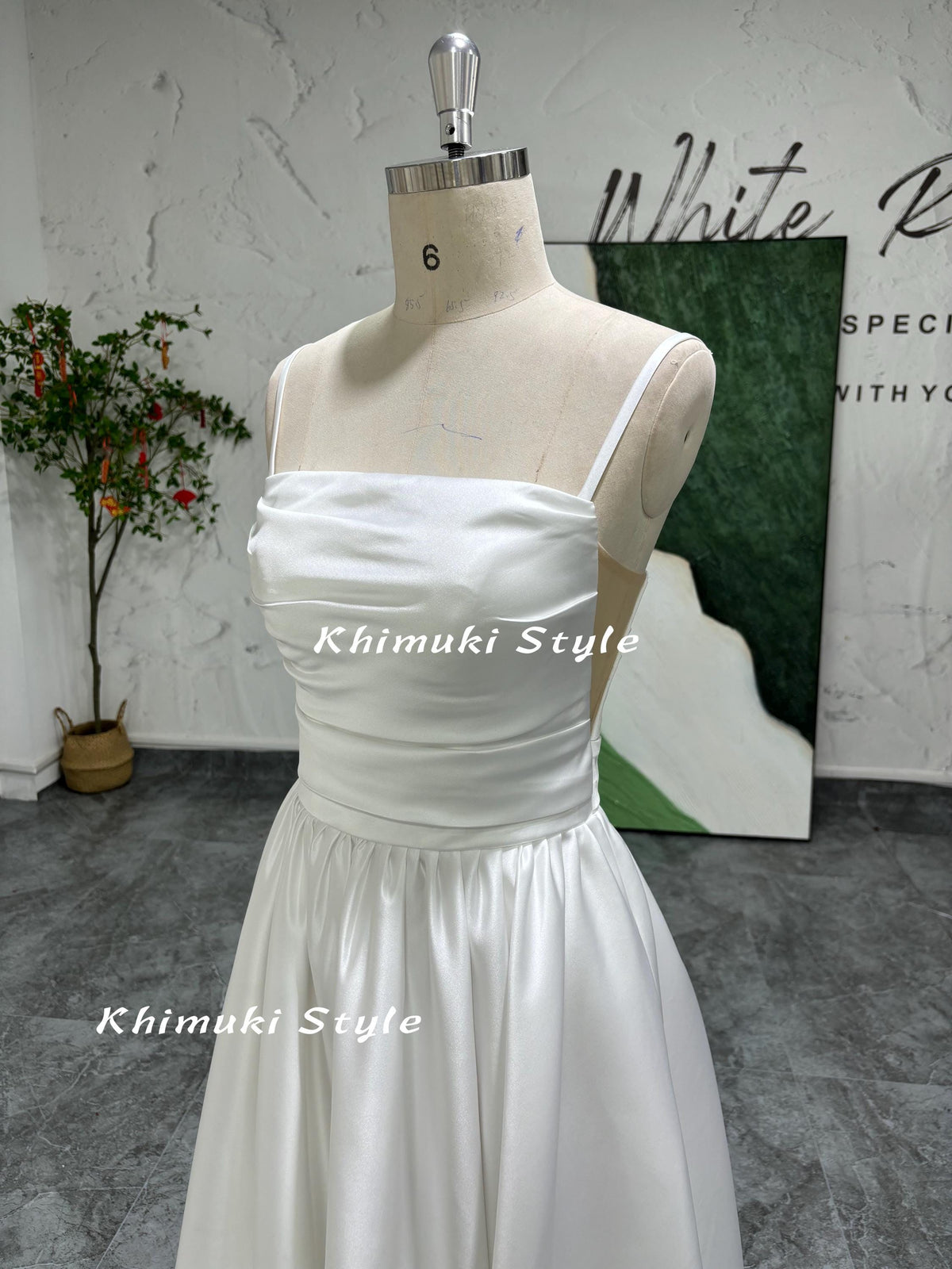 Simple Square Neckline Wedding Dress,Summer Wedding Dress