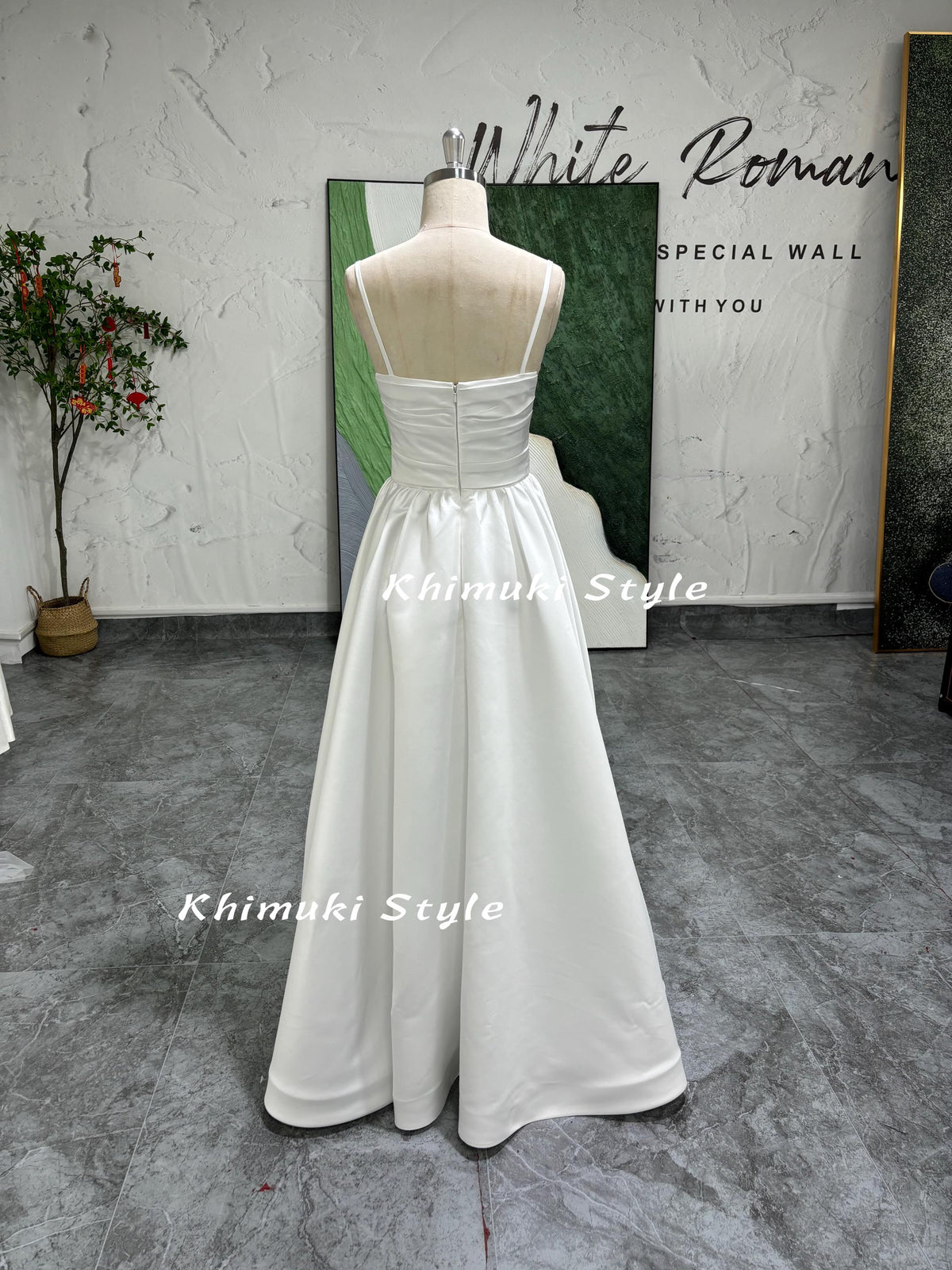 Simple Square Neckline Wedding Dress,Summer Wedding Dress