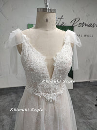 Sexy Slit Summer Wedding Dress,Informal Beach Wedding Dress