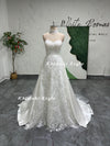 Strapless Lace Wedding Dress with Detachable Skirt