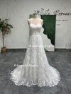 Strapless Lace Wedding Dress with Detachable Skirt