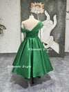 Short Green Party Dress,Tea Length Green Formal Dress