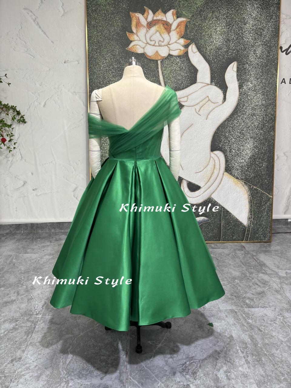 Short Green Party Dress,Tea Length Green Formal Dress