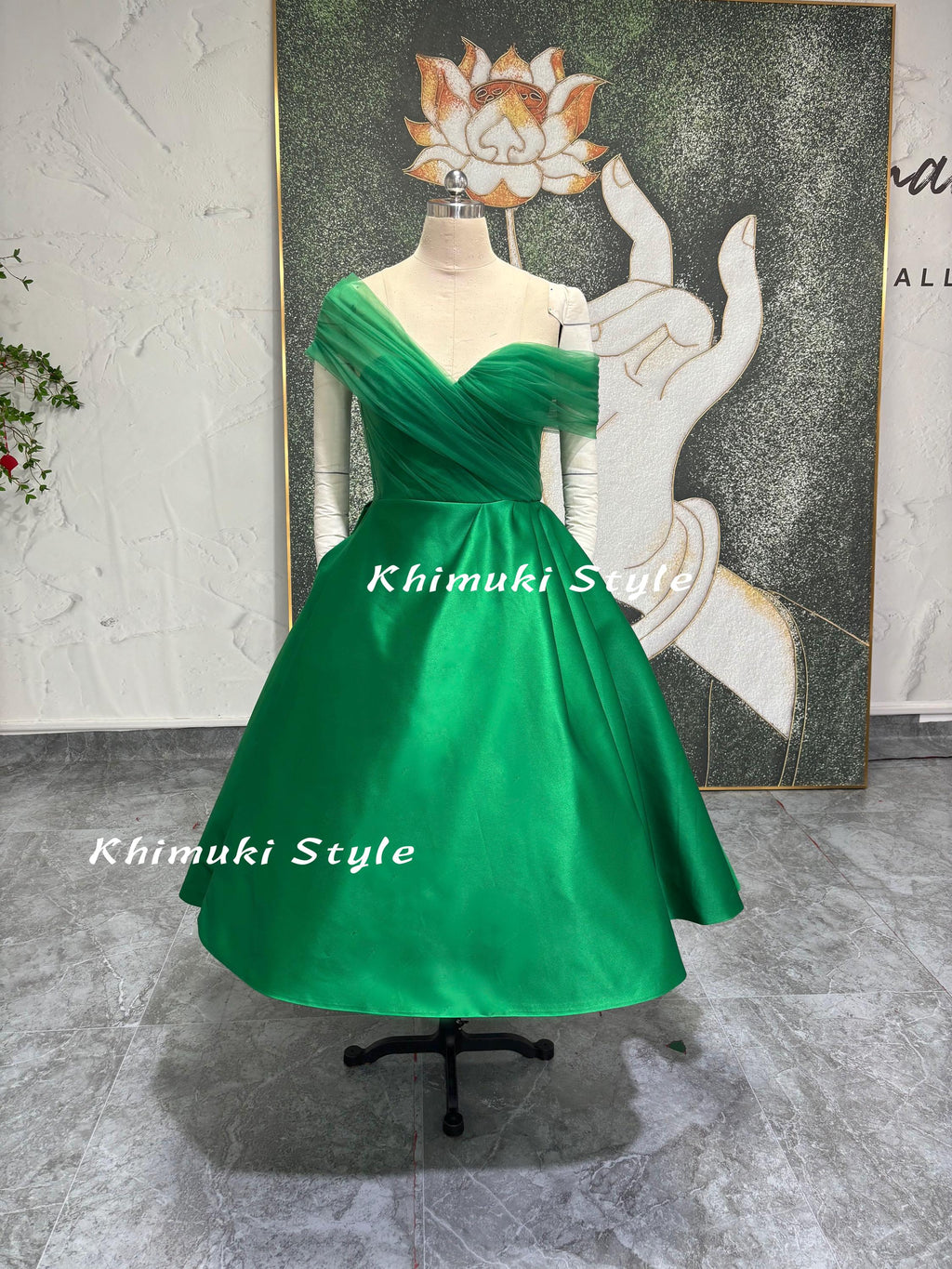 Short Green Party Dress,Tea Length Green Formal Dress