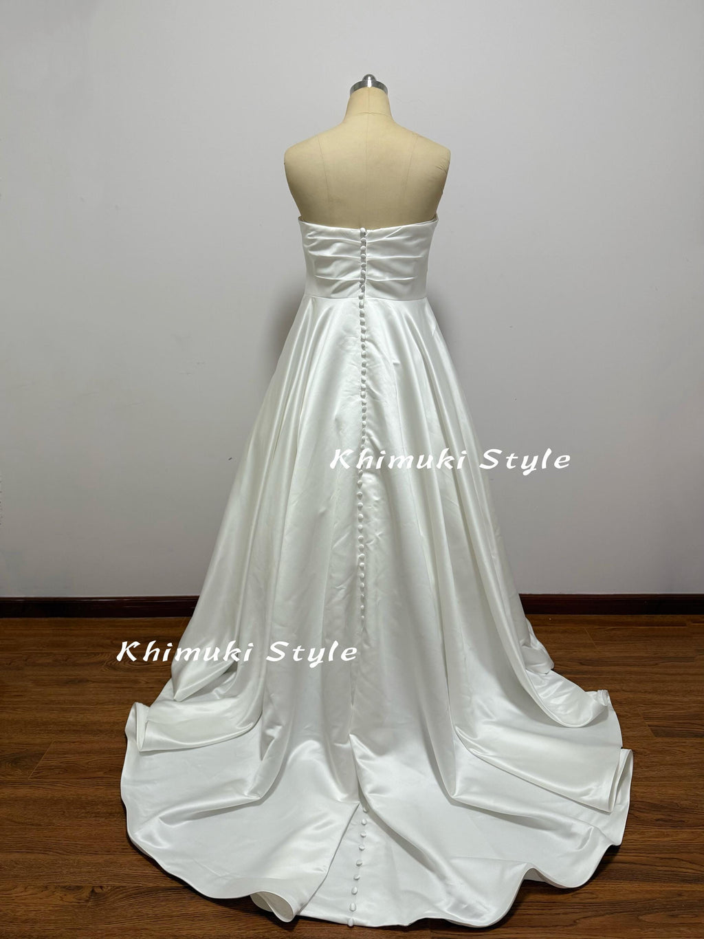 Strapless Ivory Soft Satin Wedding Dress
