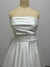 Strapless Ivory Soft Satin Wedding Dress