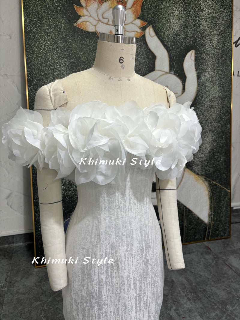 Sexy Short Wedding Dress,Straight Neckline Wedding Dress