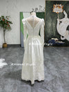 Vintage Lace Wedding Dress,Long Sleeve Wedding Dress with Detachable Skirt