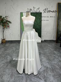 Simple Square Neckline Wedding Dress,Summer Wedding Dress
