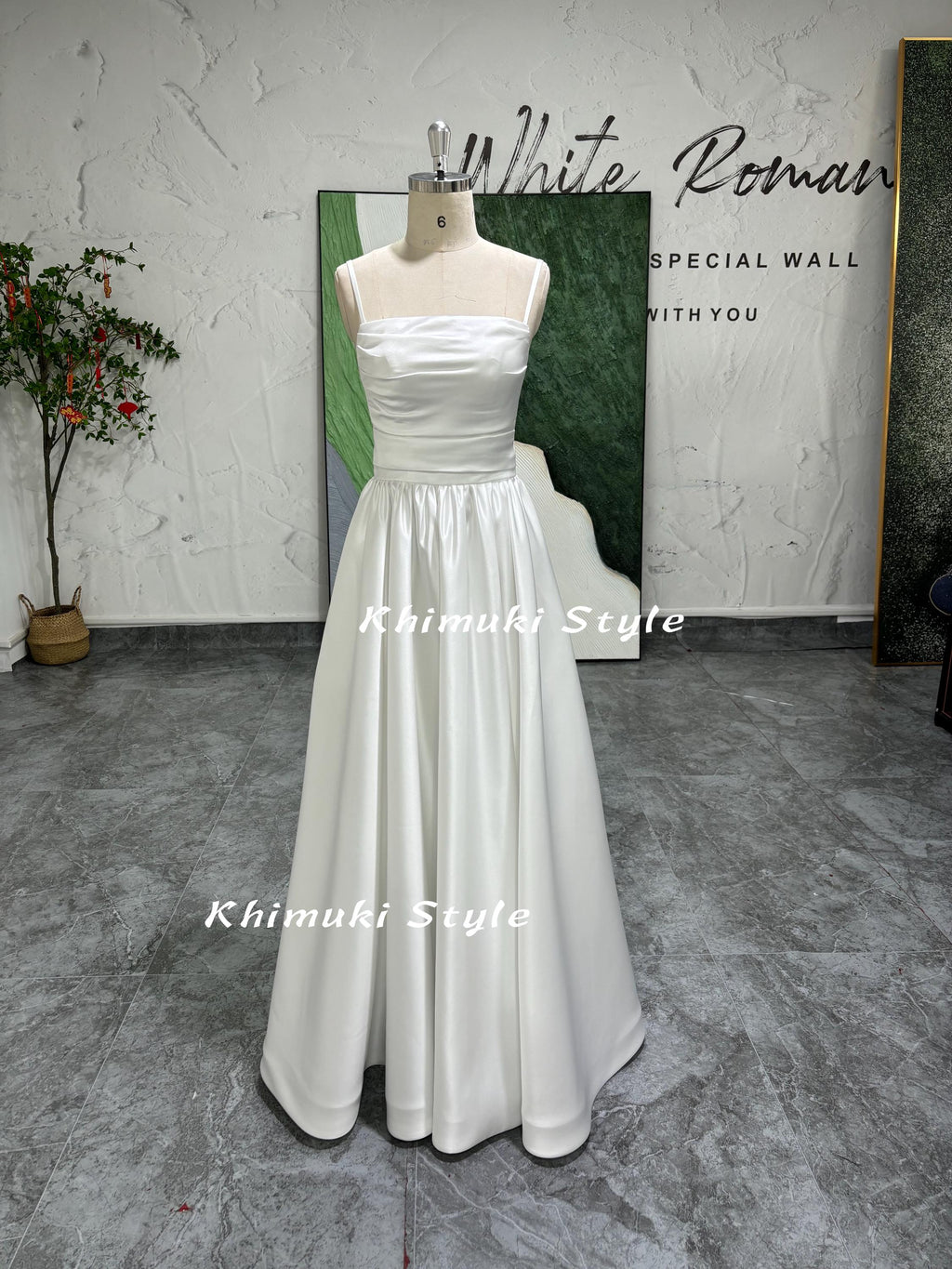 Simple Square Neckline Wedding Dress,Summer Wedding Dress