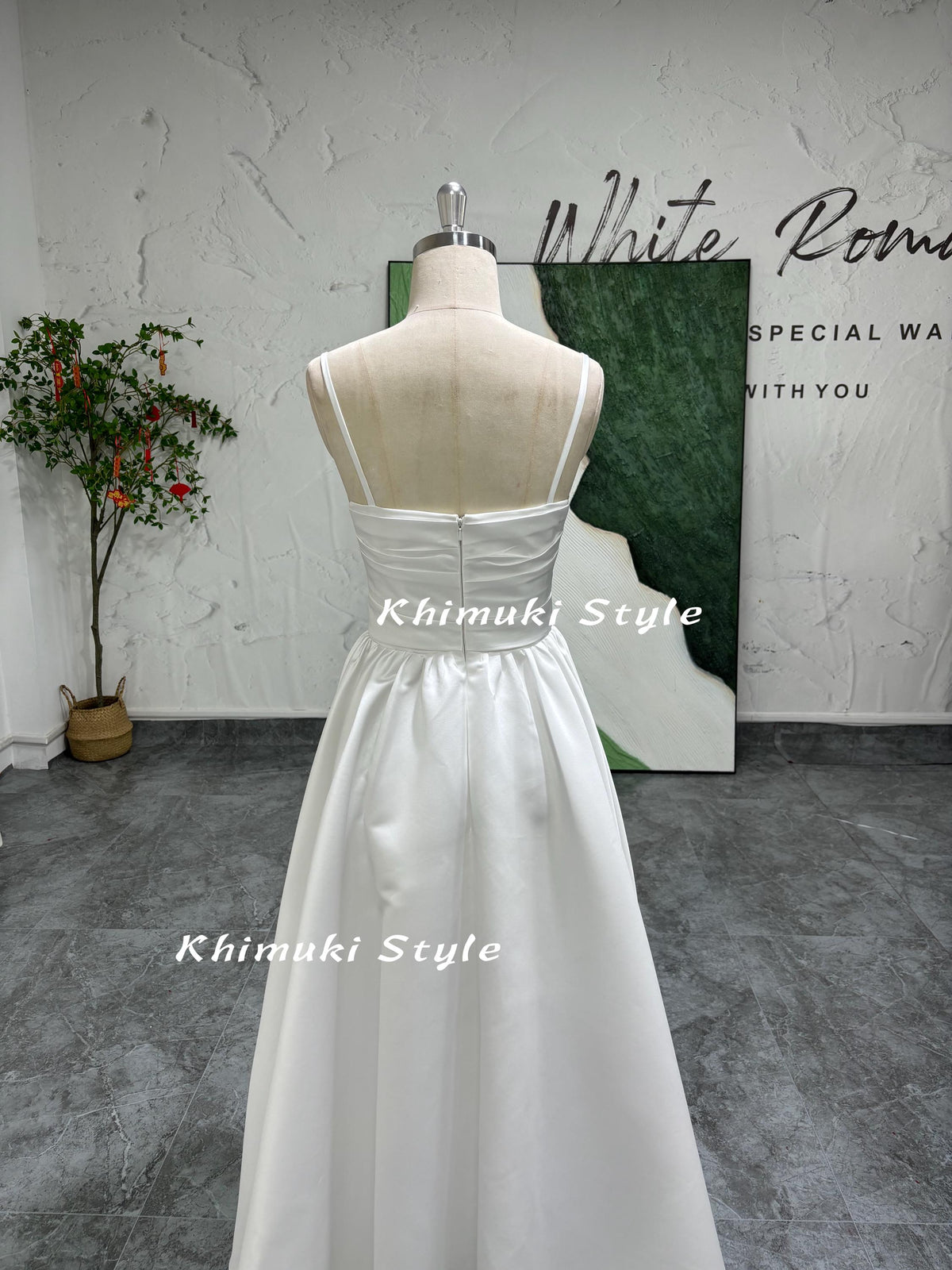 Simple Square Neckline Wedding Dress,Summer Wedding Dress