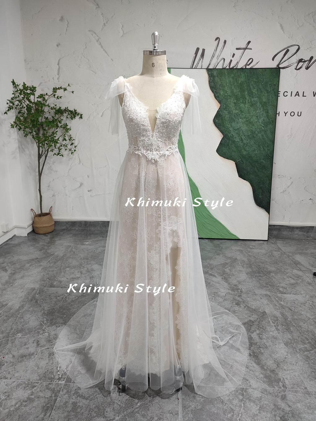 Sexy Slit Summer Wedding Dress,Informal Beach Wedding Dress