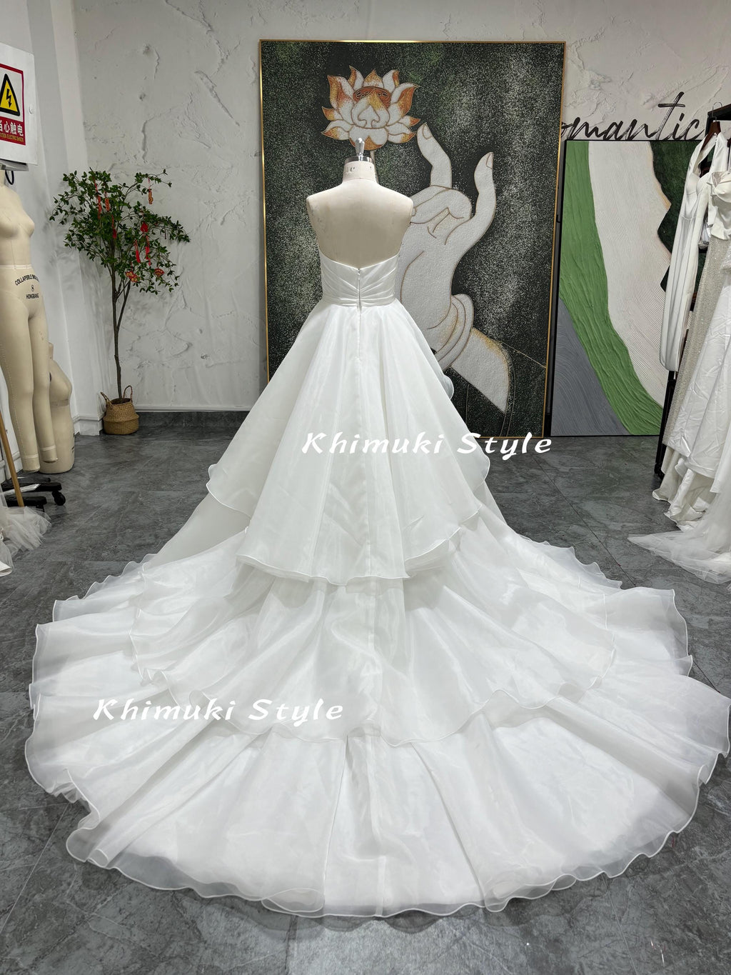 Ball Gown Strapless Tiered Skirt Wedding Dress