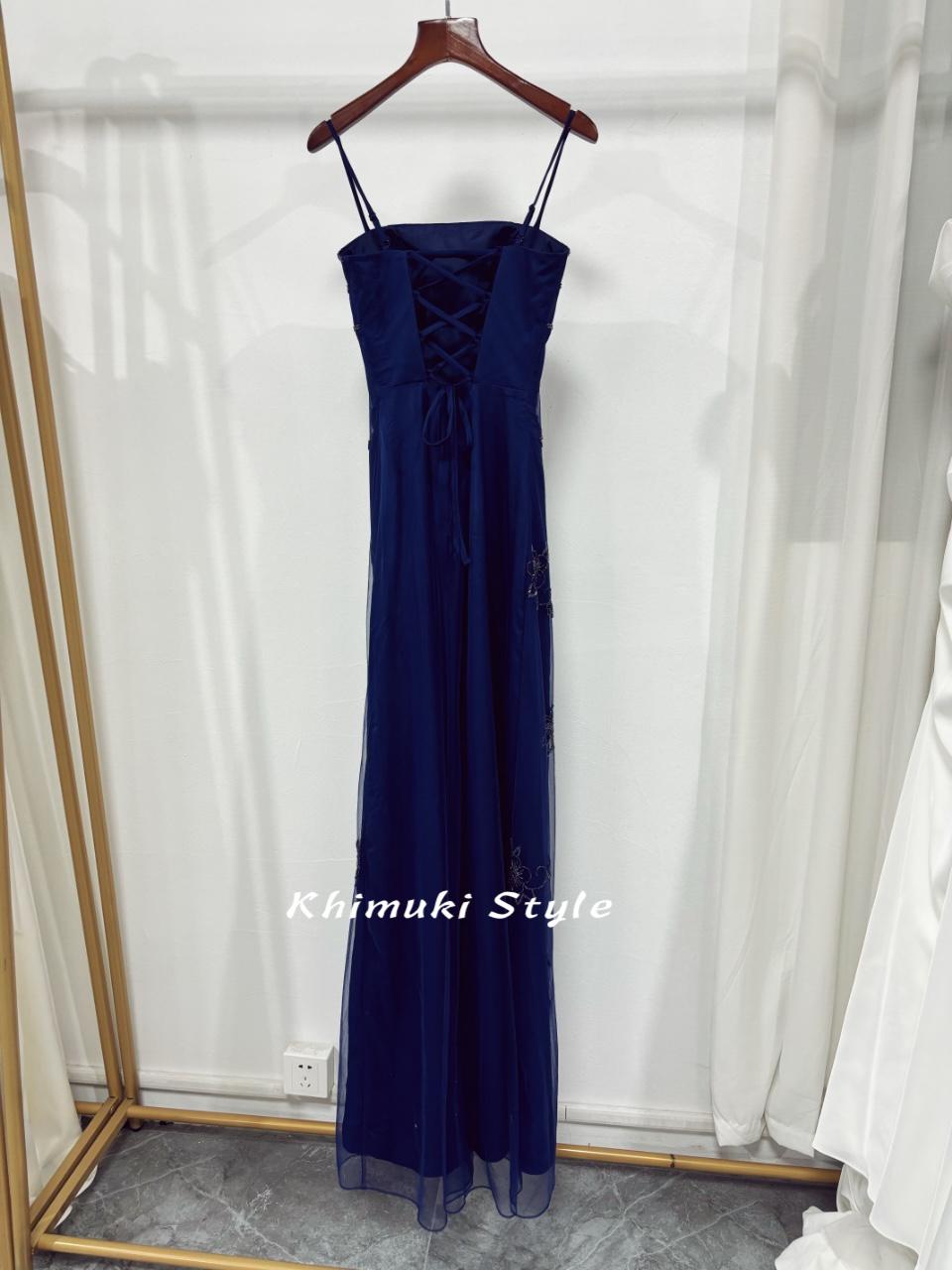 Navy Blue Vintage Party Dress,Vintage 90's Prom Dress