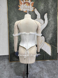 Two Pieces Wedding Dress,Off Shoulder Sleeve Ball Gown Wedding Dress