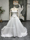 Two Pieces Wedding Dress,Off Shoulder Sleeve Ball Gown Wedding Dress