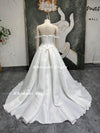 Two Pieces Wedding Dress,Off Shoulder Sleeve Ball Gown Wedding Dress