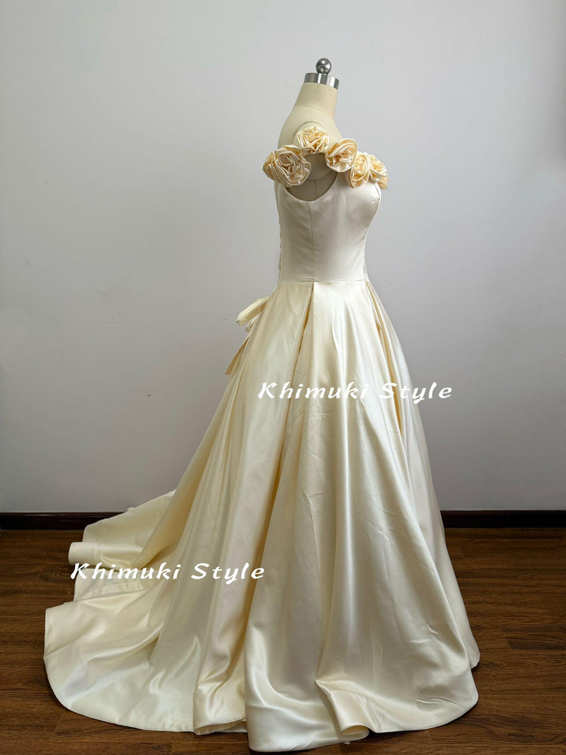 Vintage Wedding Dress,Off Shoulder Sleeve Wedding Dress