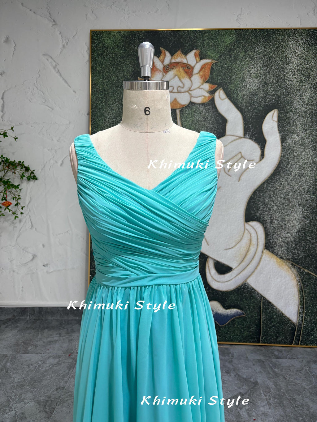 Knee Length V-neck Light Green Bridesmaid Dress
